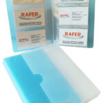 Porta-tarjetas 20 paginas azul/trasl